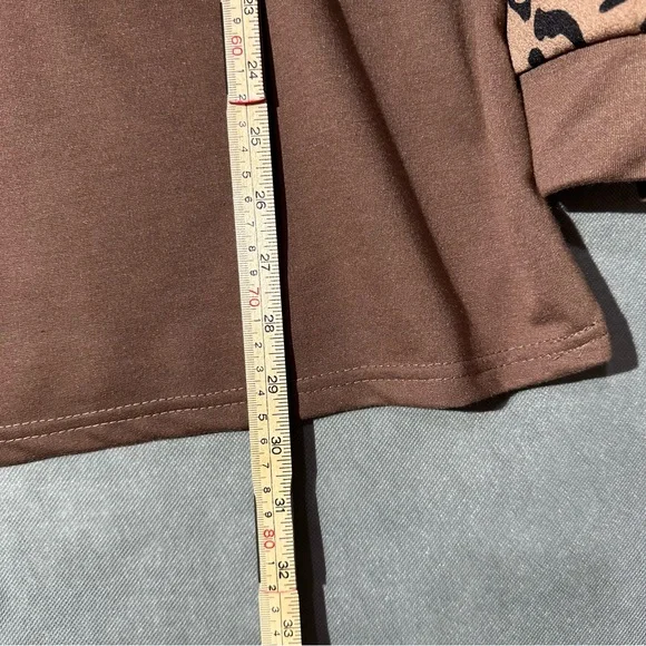 Emery Rose Leopard Print Pullover Hoodie Plus Size 4XL - Picture 7 of 7